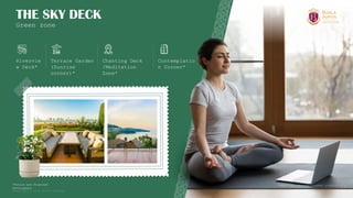 Copyright © 2025 Birla Estates 47
Rivervie
w Deck*
Terrace Garden
(Sunrise
corner)*
Chanting Deck
/Meditation
Zone*
Contemplatio
n Corner*
Green zone
THE SKY DECK
*Future and Proposed
Development
Image for representational purpose only
 