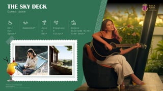 Copyright © 2025 Birla Estates 48
Sit-
Out
Space*
Hammocks* Juic
e
Bar*
Fragranc
e
Sitout*
Senior
Solitude River
View Deck*
Green zone
THE SKY DECK
*Future and Proposed
Development
Image for representational purpose only
 