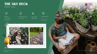 Copyright © 2025 Birla Estates 49
Water
Curtain
Sitout*
Reflexolog
y Path*
Fragranc
e
Garden*
Lantern
Garden*
Green zone
THE SKY DECK
*Future and Proposed
Development
Image for representational purpose only
 