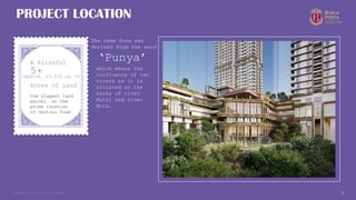 Copyright © 2025 Birla Estates 9
PROJECT LOCATION
The name Pune was
derived from the word
‘Punya’
which means the
confluence of two
rivers as it is
situated on the
banks of river
Muthi and river
Mula.
5+
the biggest land
parcel at the
prime location
of Central Pune
Acres of Land
A Blissful
(Approx. 23,316 sq. m)
 