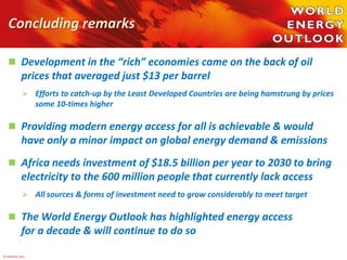 Global Energy Outlook and the Implications for Africa