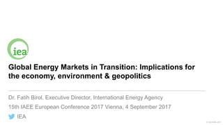 Global Energy Markets in Transition: Implications for the economy ...
