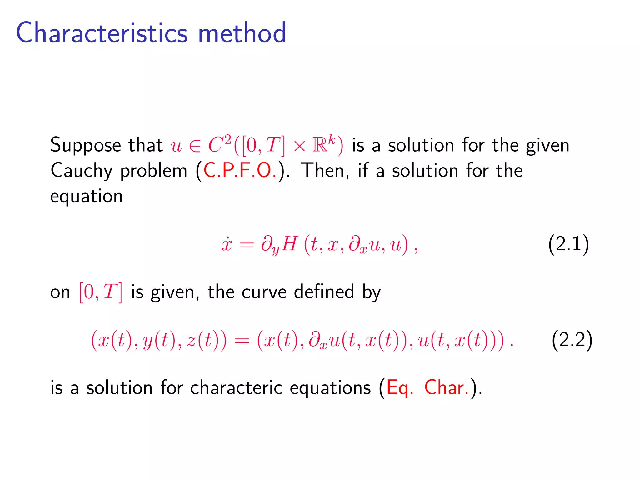 Generating Functions
Deﬁnition 2.
Φ ∈ C2
(R2k+1
) is a generating function for a
contactomorphism ϕ : J1
Rk
→ J1
Rk
if 1 − ∂zΦ(x, Y, z) = 0
and
X − x = ∂Y Φ(x, Y, z) (cx)
Y − y = −∂xΦ(x, Y, z) − y∂zΦ(x, Y, z) (cy)
Z − z = (X − x)Y − Φ(x, Y, z) (cz)
if and only if ϕ(x, y, z) = (X, Y, Z).
 