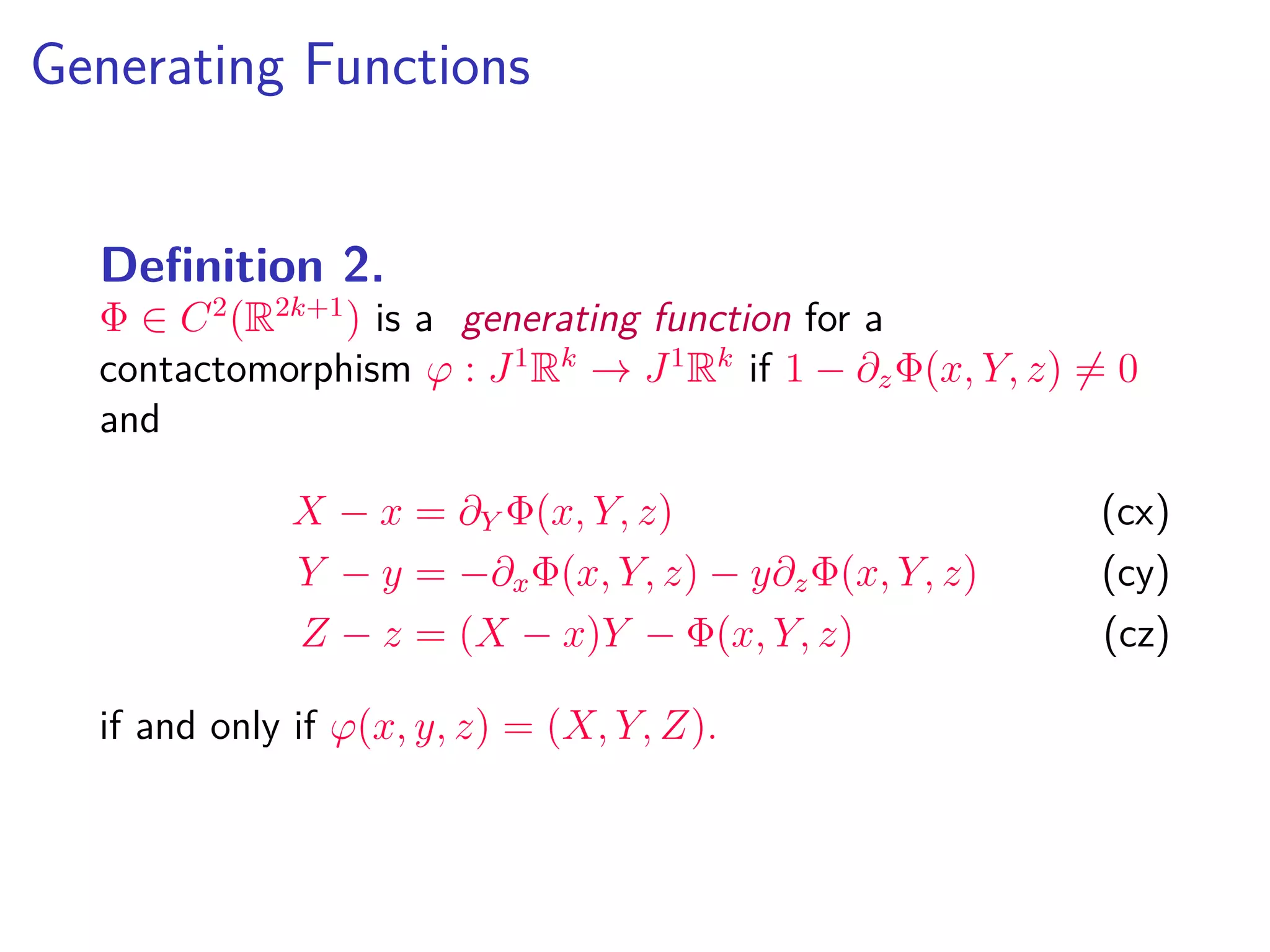 Clarke Generalized Derivative
Lemma 4 (Fermat Rule).
If f ∈ Liploc(Rq
), then
(a) if f has a local extreme value at x = a, then 0 ∈ ∂f(a);
(b) if 0 ∈ ∂f(a), there exists a direction v for f at x = a such
that
lim sup
t↓0
f(x + tv) − f(x)
t
< 0.
 