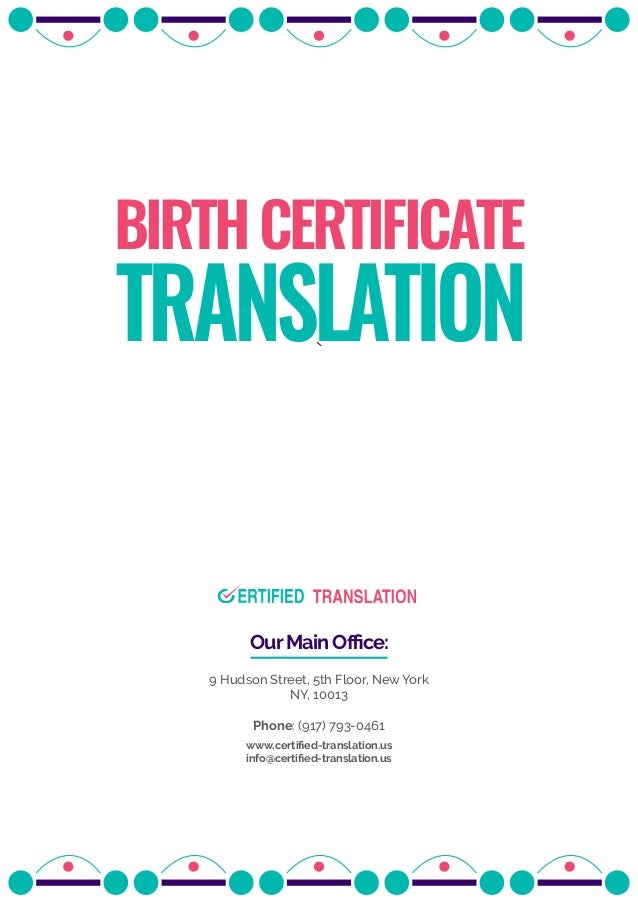 Birth Certificate Translation NYC Certified Translation