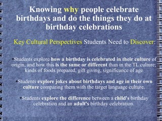 Culture Learning and Teaching; A Birthday | PPT