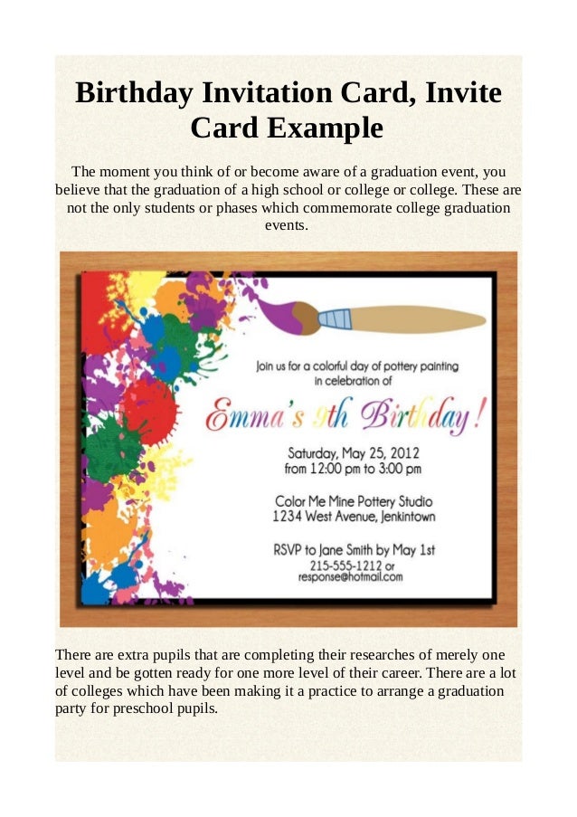 birthday invitation card invite card example example of a birthday invitation