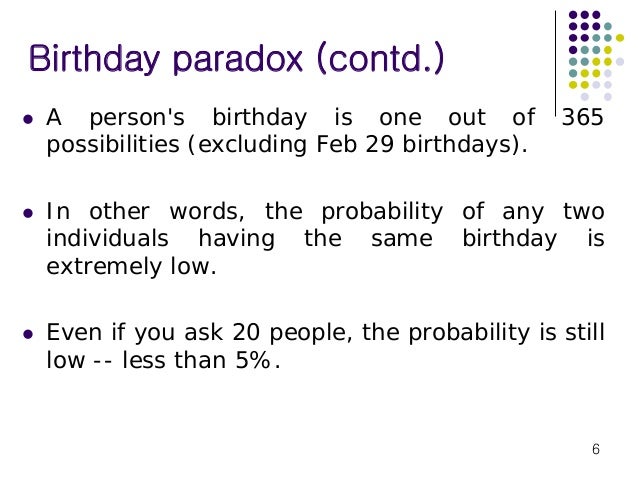 Birthday paradox