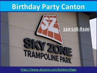 Birthday Party Canton
330-538-8300
https://www.skyzone.com/beldenvillage
 