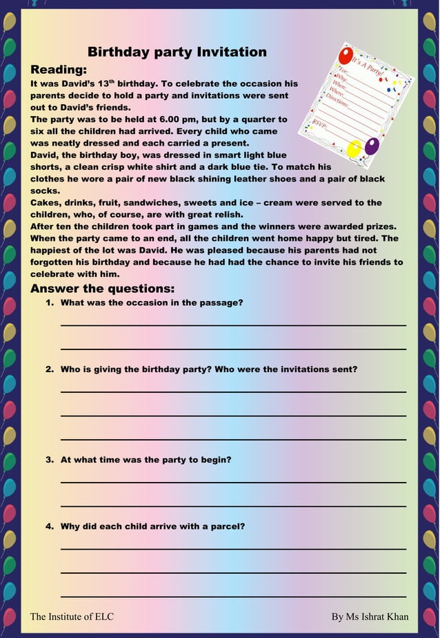 Birthday Party Invitation | PDF