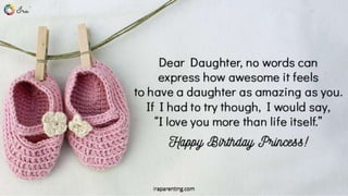 Birthday Wishes For Baby Girl And Birthday Quotes For Daughter