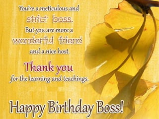 Birthday wishes for boss | PPT