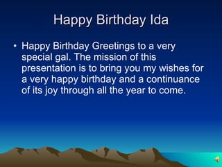 Happy Birthday Ida ,[object Object]