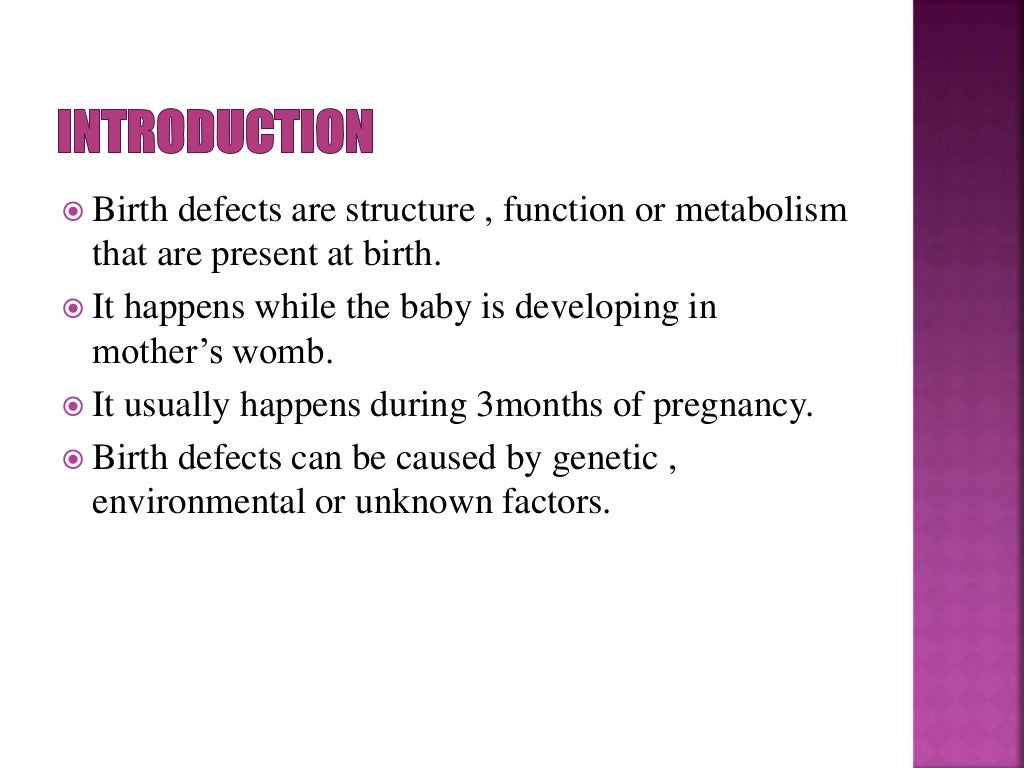 Birth defect due to drugs