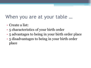 Birth order | PPTX