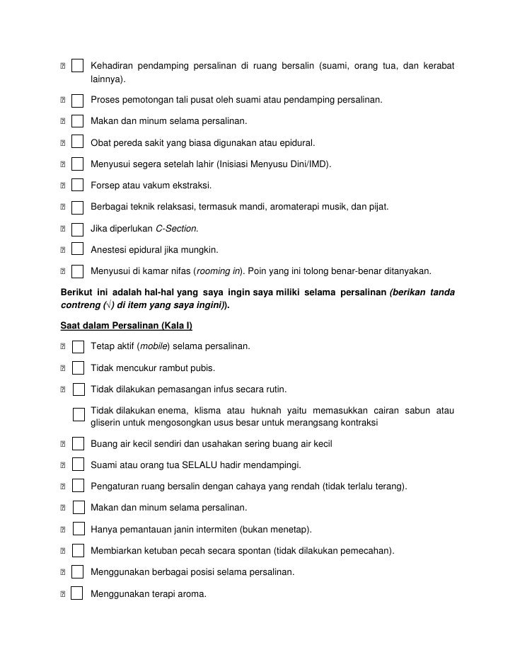 Birth plan