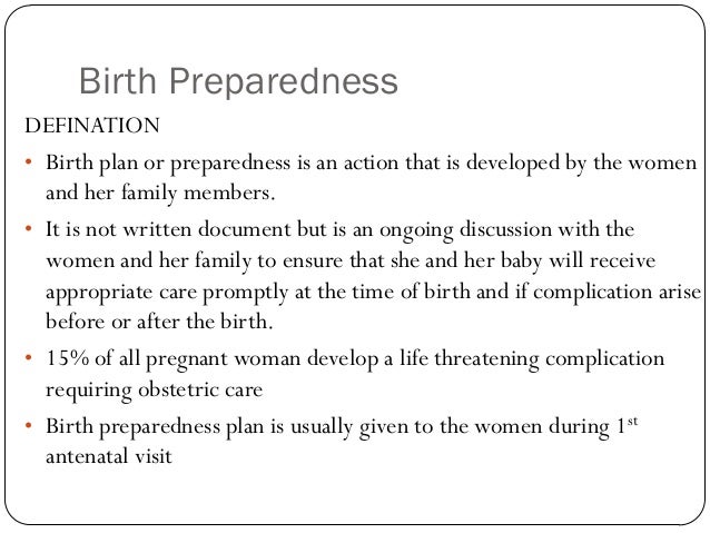 birthpreparedness birth preparedness plan