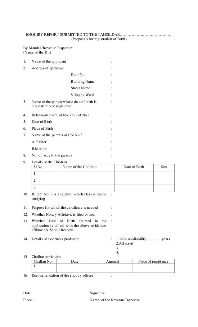 application to get birth certificate affidavit format for birth certificate