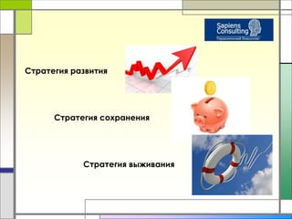 Стратегия развития 
Стратегия сохранения 
Стратегия выживания 
 