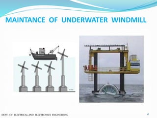 MAINTANCE OF UNDERWATER WINDMILL
16DEPT. OF ELECTRICAL AND ELECTRONICS ENGINEERING
 
