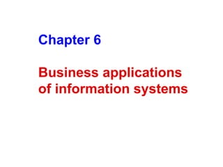 Chapter 6 Business applications of information systems 
