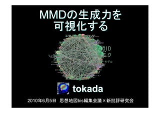 MMDの生成力を
    可視化する




           tokada
2010年6月5日 思想地図bis編集会議×新批評研究会
 