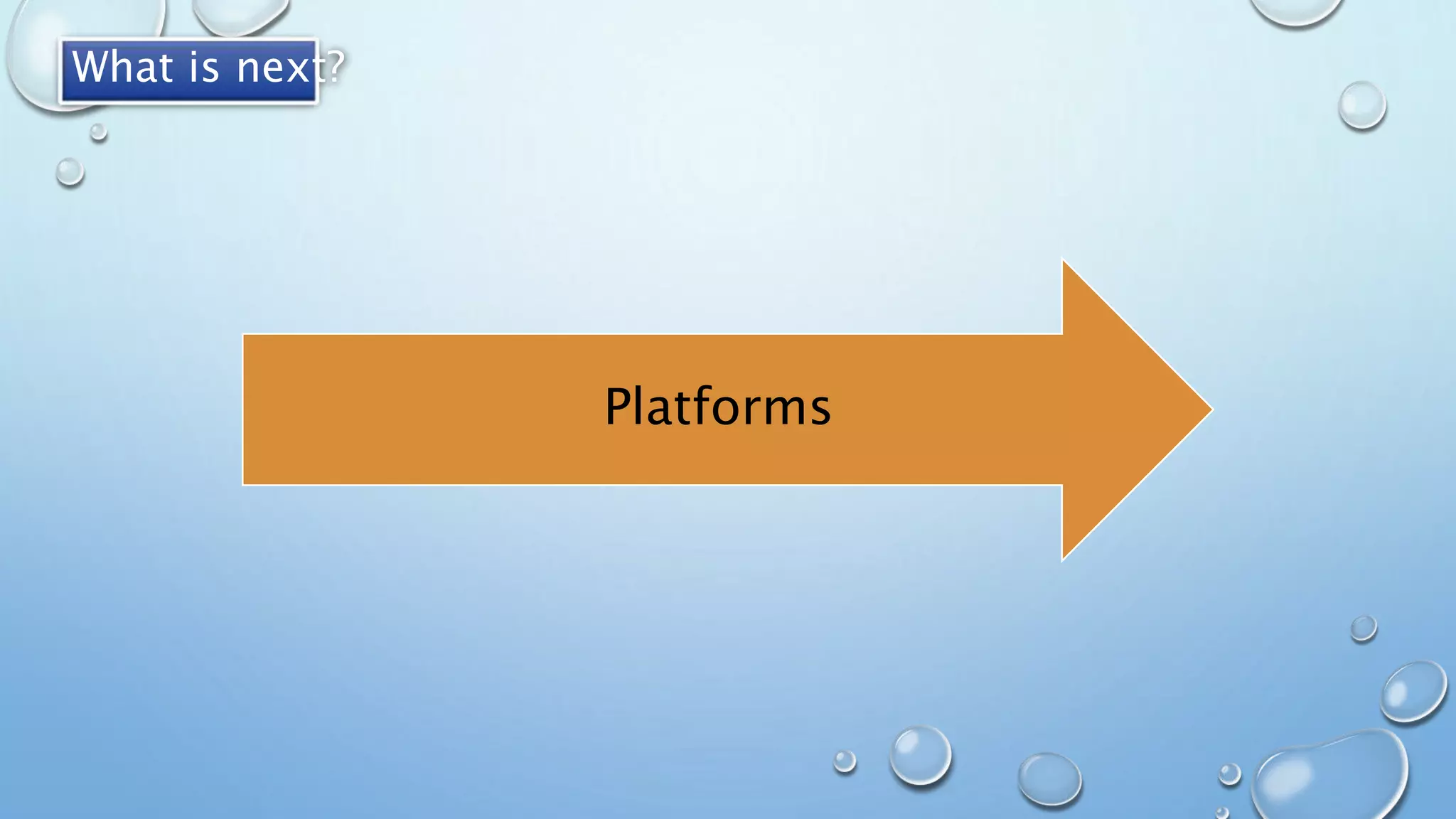 Platforms
What is next?
 
