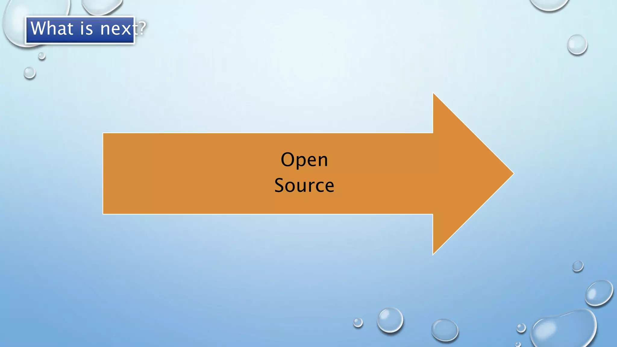 Open
Source
What is next?
 