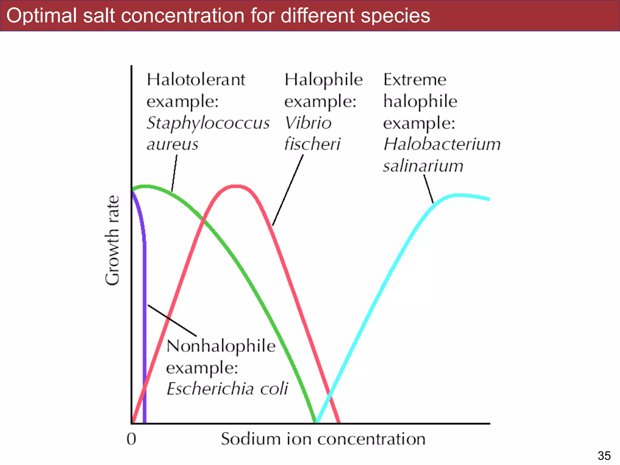 Optimal salt concentration for different species
!35
 