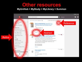 Other resources
MyUniHub > MyStudy > MyLibrary > Summon
Refine
Abstract
Reference
 