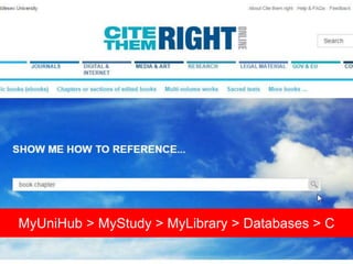 MyUniHub > MyStudy > MyLibrary > Databases > C
 