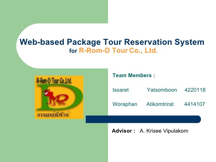 web based r bis4995 web based package tour reservation system web based r bis4995 web based package tour reservation system