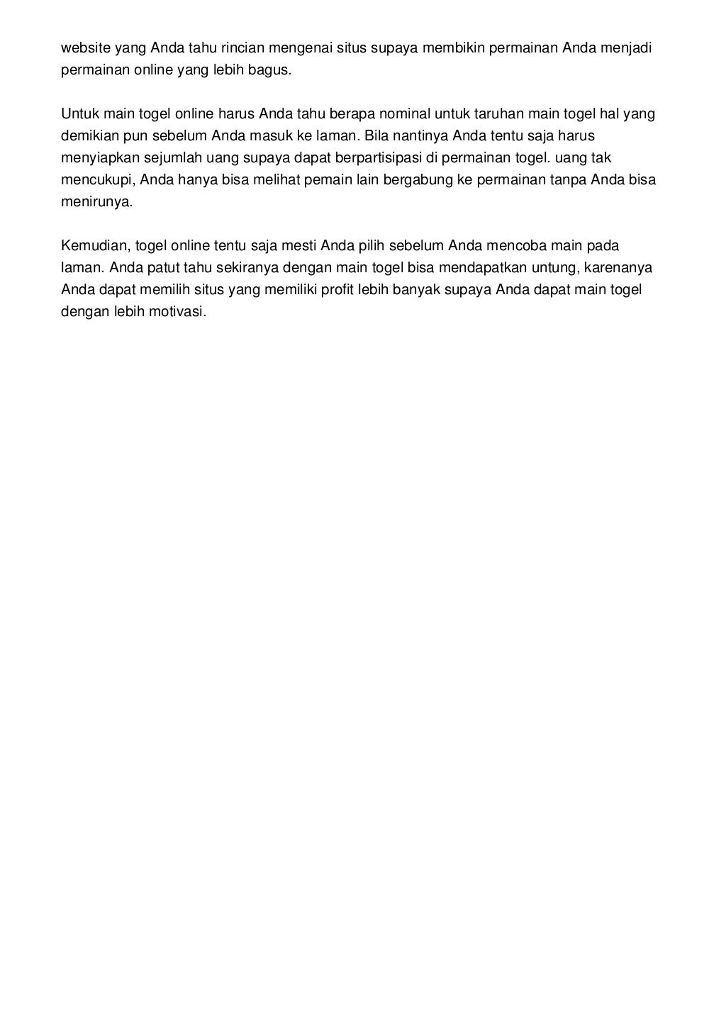 Sarang188 Telah Pasti Menang Main Togel