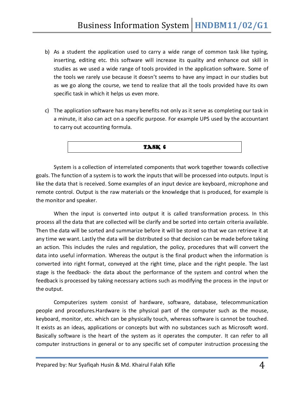 Business Information System Assignment 1