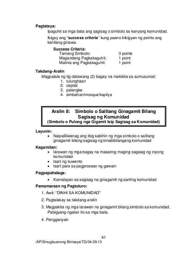 Bisaya Araling Panlipunan Grade 2