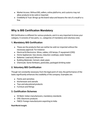 BIS Certification Services – Testing, Approval & Licence | PDF