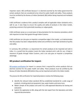 BIS Certification for Import the Product | PDF | Business | Business ...