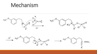 -OPOCl3
Mechanism
H
+
O
P
O
CH3
O
N
Cl ClR
1
-
CH3
O
N
+
R
1
-
CH3
O
NH
R
1
O
OP
Cl
Cl
Cl
Cl
–
O
P
O
CH3
O
H
N
+
Cl Cl
R
1
 