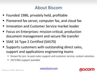 Biscom corp presentation 4 2012 | PPTX