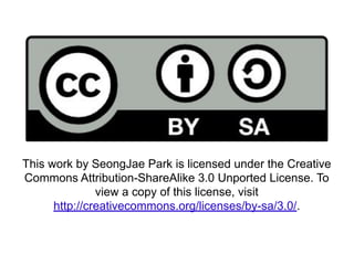 This work by SeongJae Park is licensed under the Creative
Commons Attribution-ShareAlike 3.0 Unported License. To
view a copy of this license, visit
http://creativecommons.org/licenses/by-sa/3.0/.
 