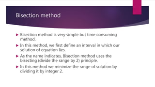 Quantitive Techniques: Bisection method | PPT