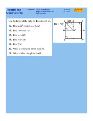 Bisectors of triangles