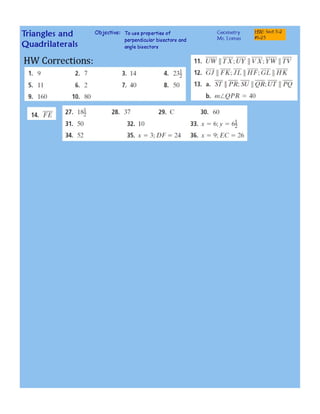 Bisectors of triangles
