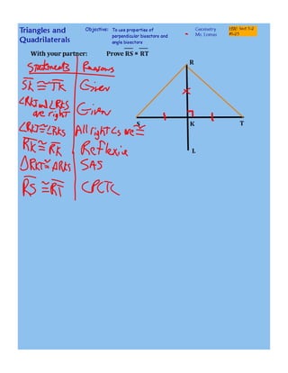 Bisectors of triangles