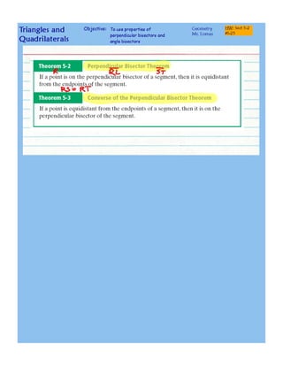 Bisectors of triangles