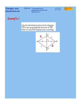 Bisectors of triangles