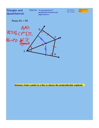 Bisectors of triangles