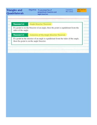 Bisectors of triangles
