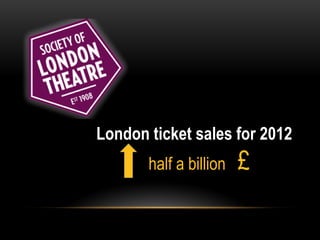 London ticket sales for 2012
       half a billion   £
 