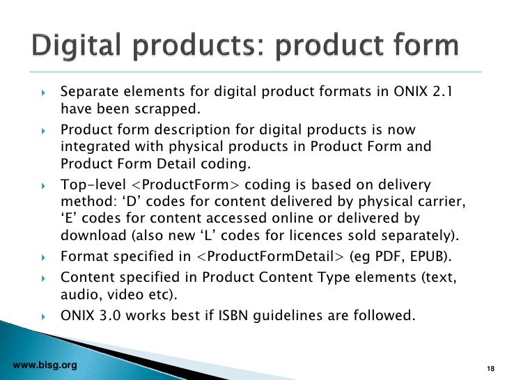 bisg webcast onix for books v3 0 supporting new metadata for eb what is onix s final form
